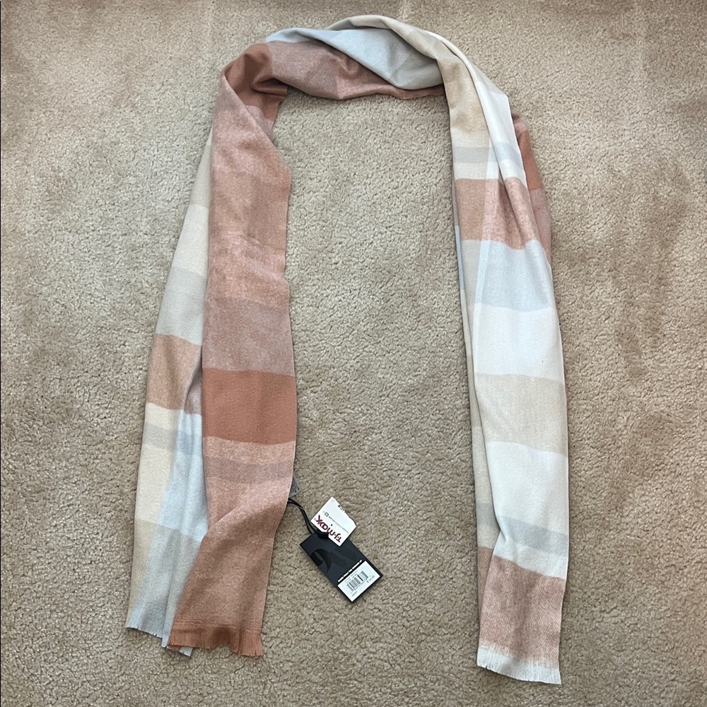 NWT NINE WEST Women’s Elegant Plaid Scarf in Neutral Tones